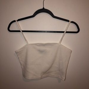 Rib-knit crop tank top